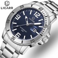 LICARR Brand Fashion Mens Watches Casual Sport Date Waterproof Watch Men Stainless Steel Business Cl
