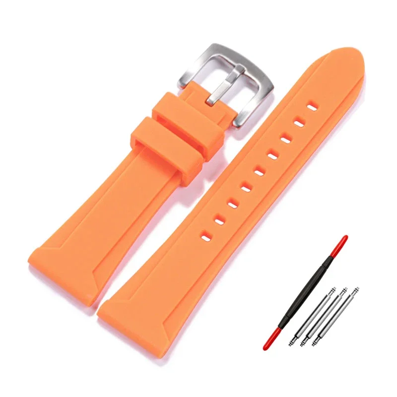 Silicone Watch Band for Panerai SUBMERSIBLE PAM 441 Belt for Rolex Soft Rubber Strap 22mm 24mm 26mm
