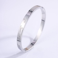 1 Chiếc Tiếng Anh Khắc Vòng Tay Inox Cho Bé Gái Cao Cấp Cá Tính Bestie Phong Cách Kiểu Lắc Tay Thời