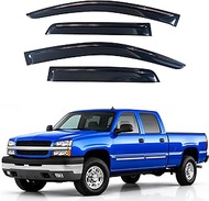 Window Visor Compatible with Chevrolet Silverado 1500/2500/3500 Classic/Crew 2001-2007, Rain Guard T