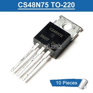 10pcs CS48N75 TO-220 70V/68A N-channel MOSFET Transistor new original