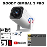 XGODY Gimbal 3 Pro Smart Proyektor LCD Android 11 - 720P - Auto Keystone - Netflix - YouTube - 220 A