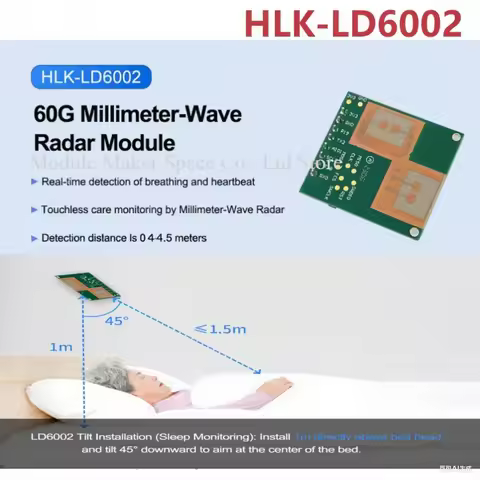 HLK-LD6002 60GHz Medical Radar -Real-Time Heart Rate & Respiration Monitoring,Fall Detection,for Eld