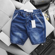 Quần Short Jean Nam túi chéo xanh sáng vnxk ống ôm chân co giãn