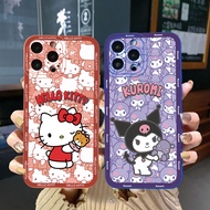 for Samsung Galaxy S23 Ultra S23+ A24 A04E A04 4G A14 A34 A54 5G A11 A50 A05S Kitty Kuromi Square Edge Cover Full Len Protective Case