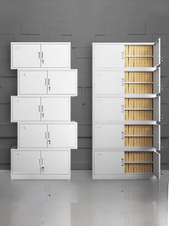 Separates Five-Section Iron Locker File Cabinet Office Storage Data Cabinet with Lock Voucher Top Ca