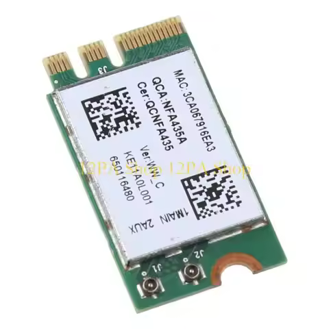 12PA Wireless Adapter Card for QCA9377 QCNFA435 802.11AC 2.4G NGFF WIFI WLAN Card for Most Computer 