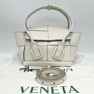 BV 白色mini Arco編織手提斜背包 18*13*9 98新配件塵袋