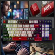 AOC GK116H1 Wired Gaming Keyboard, Rainbow Backlight, Portable Black Design, 98 Keys, Ergonomic Layo
