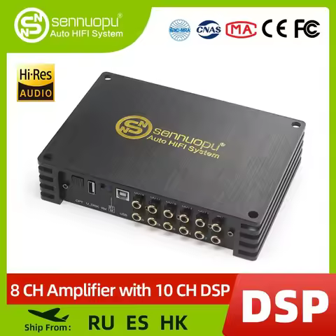 Sennuopu DS-M10 Car Audio 8 CH Amplifier with 10 CH DSP Processor Bluetooth Amp Equalizer Amplificad