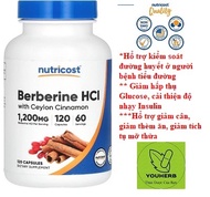 BERBERINE HCL CEYLON CINAMON- NUTRICOST - 600MG- 120 CAPS- Hổ Trợ Điều Trị Tiểu Đường- Giảm & Cân Bằ