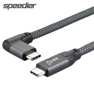 Gen2 3.2 x Right Angle Elbow Upang USB-C USB 3.1 Gen 2 Data Cable 5A 20Gbps na may Power Dey