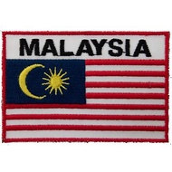 馬來西亞 國旗 刺繡燙布貼 刺繡徽章 (含背膠) 熨燙布章 臂章 燙