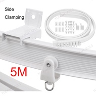 5M Side Clamping Flexible Ceiling Curtain Rail Track Window Rod Rail Straight Curved Accessories Kit Home Decor  SG2L3