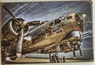 【鐵板畫倉庫】美式LIBERTY BELLE轟炸機戰鬥機飛機二戰手繪海報復古咖啡廳餐廳酒吧裝飾文青鐵皮畫鐵版畫B119
