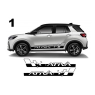 Perodua Ativa Side Door Body Design Sticker 1 Pair 2 Sides