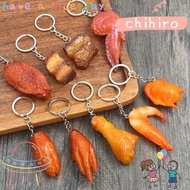 CHIHIRO Roasted Chicken Key Holder, Funny Luxury Simulation Food Keychain, Fashion Fake Braised Pork Exquisite Bag Hanging Pendant