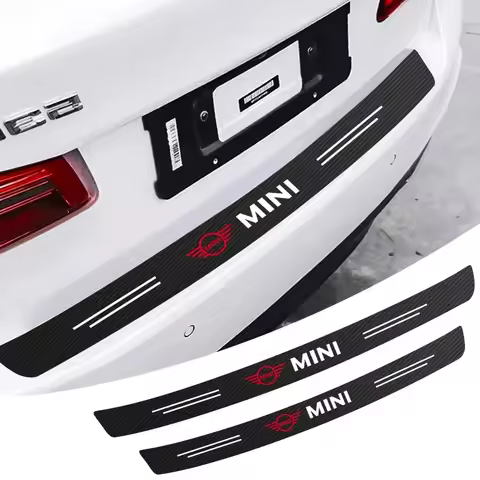 Carbon Fiber Car Rear Trunk Bumper Guard Stickers For MINI E90 COOPER S JCW R55 R56 R60 R61 F54 F55