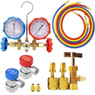 R32 R410a 3 Way AC Diagnostic Manifold Gauge Set for Freon Charging Fits R410a R404A R134a Refrigera