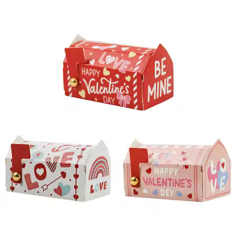 24PCS Valentine's Day paper box container in email shape - Creative Valentine's Day gift box in emai
