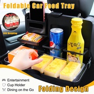 Foldable Car Food Tray with Bottle Cup Holder Steering Wheel Table Car Rear Seat Tray Car Drink Hold