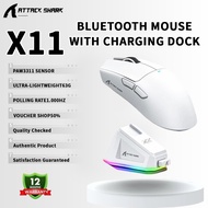 Attack Shark X11 Wireless MousePaw3311 22000DPl Buletooth ThreeModeRgb charging Dock LightweightGame