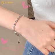 Ifme Crystal Heart Bracelet Simple Silver Chain Bracelets for Women Jewelry Accessories