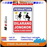 Terbaru Stiker dilarang jongkok diatas closet duduk sticker wa kamar