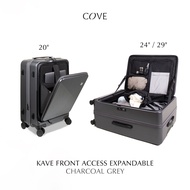 COVE KAVE กระเป๋าเดินทางล้อลากแบบเปิดหน้า ขยายได้ น้ำหนักเบา 20, 29 นิ้ว รับประกัน 3 ปี Olive Green 20 Inches