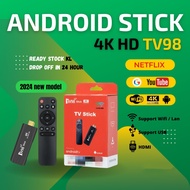 Latest 2024 Model Ready Stock TV98 TV Stick 8+128GB  2.4G/5G WIFI 4K HD ATV Stick Quad Core 4K Android TV Stick