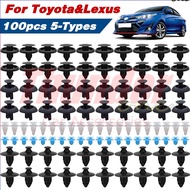 （FT）100pcs Car Clips Kit Door Panel Trim Push Rivets For Toyota Vios Camry Wish Hilux Lexus Bumper Retainer Engine Fastener