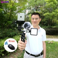 SANYK Mobile Phone Anti-Shake Vlog Video Stabilizer Bracket Gimbal Kit Handheld Photography Tripod Microphone Led Fill Light for Shooting Live Video GoPro SLR Camera