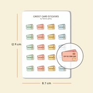 Credit Card Bill Due Date Reminder Cute Sticker Bullet Journal Scrapbooking