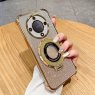 Airbag Shiny Magnetic Bracket Phone Case For Honor X9D X8D X7D X9C X8C X7C X6C X9B X8B X7B X6B X9A X