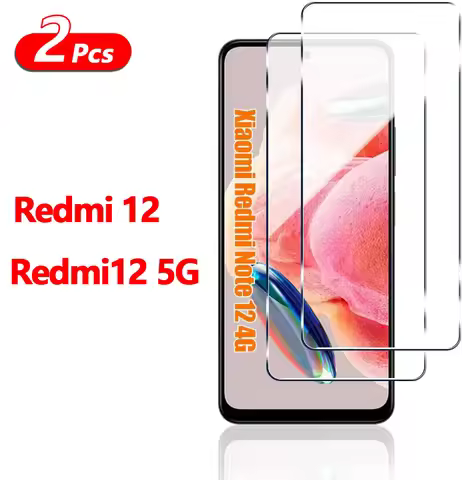 2PCS Tempered Glass for Xiaomi Redmi 12 / Redmi12 5G Screen Protector 9H HD Full Clear Protective Gl