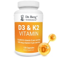 ✈️fromUSA Dr. Berg D3 & K2 Vitamin Supplement for Heart and Bone Health, 120 Capsules