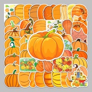 50 Sheets Pumpkin Luggage Stickers Creative Trendy Waterproof Graffiti Stickers Scooter Computer Tablet Cartoon Decoration