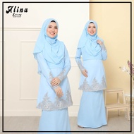 [ Baju Kurung Moden ] KURUNG ALINA 2021 Color BABY BLUE Material Moss Crepe