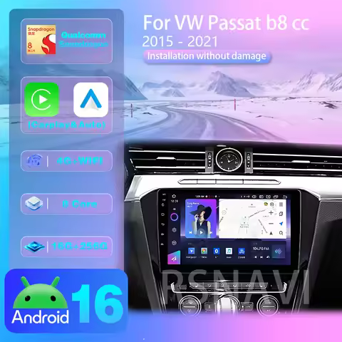 Android 16 For Volkswagen Passat B8 2015- 2020 Carplay Auto 2K Screen Car Radio Multimedia Player Au
