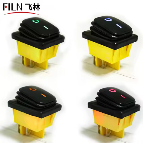 30A/250V 16A/250V heavy duty 4 pin t85 sealed waterproof ON OFF rocker switch with led 12V 24V 110V 