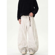 ZBM_Wash Grunge Super Wide Leg Khaki Jeans