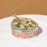 Chinese Style Enamel Jewelry Box Crystal Decoration Jewelry Storage Box Ethnic Style Jewelry Box #G7