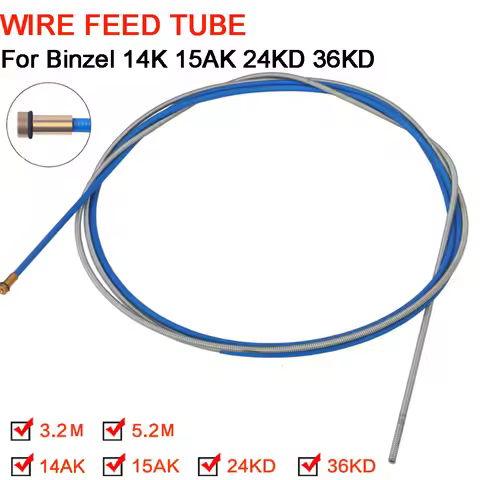 1PCS 3.2M/5.2M Wire Feed Tube Consumables For Binzel 14K 15AK 24KD 36KD Torch/Gun MIG Welding Machin