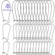 1box 120pcs 3 style 304 Stainless Steel Hoop Earrings Findings Kidney Ear Wires Stainless Steel colo
