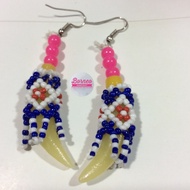 Kalimantan Dayak Beaded Fang Ethnic Earrings (AK02)
