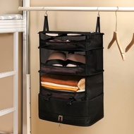 1 PC Multifunctional สามชั้นแขวนกระเป๋าเดินทางเครื่องใช้ในครัวเรือนเสื้อผ้า Organizer Closet Organiz