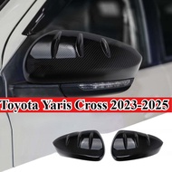 Toyota Yaris Cross 2023 2024 2025 Side Mirror Cover ABS Carbon Fiber Glossy Black Car Accessories