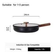 【New Arrival】JEETEE BlackShield Non Stick Frying Pan Induction & Gas Compatible Cooking Pan PFOA/PFO