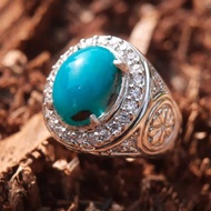 cincin batu akik bacan doko majiko blue kristal asli natural ring