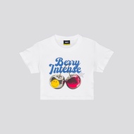 SMILEY WHITE BERRY INTENSE CROPPED TOP WOMEN JERSEY